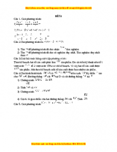 Đề thi giữa kì 2 Toán 8 năm 2023 - Đề 51