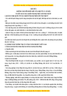 Câu hỏi bài tập và trắc nghiệm theo chủ đề Lịch sử 12 có đáp án