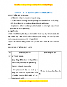 Giáo án HĐTN lớp 1 Tuần 30