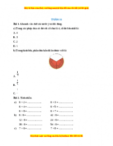 Bài tập cuối tuần Toán lớp 3 Tuần 11 Chân trời sáng tạo (có lời giải)
