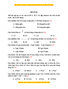 Bộ đề thi Toán 5 học kì 2 năm 2022 - 2023 - Đề 31