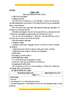 Giáo án Hai bàn tay em Tiếng việt 3 Chân trời sáng tạo