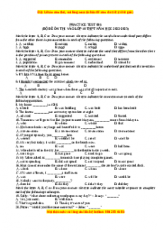 Đề luyện thi vào 10 môn Tiếng anh năm 2023 có đáp án (Đề 5)