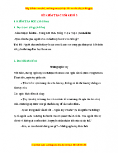 Đề thi cuối kì 1 Tiếng Việt lớp 2 Cánh diều (Đề 5)