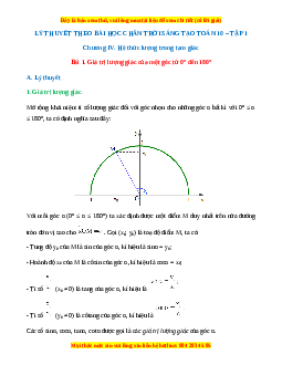 Lý thuyết Toán 10 kì 1 Chân trời sáng tạo