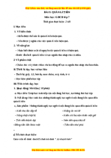Giáo án GDCD 7 Bài 9 (Chân trời sáng tạo): Quản lí tiền