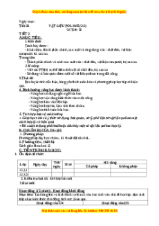 Giáo án Hóa 12 học kì I Tiết 22: Vật liệu Polime