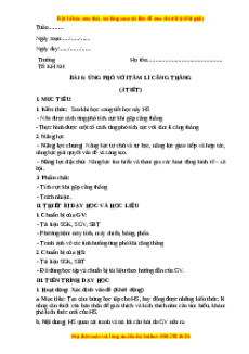 Giáo án GDCD 7 Bài 6 (Kết nối tri thức): Ứng phó với tâm lí căng thẳng