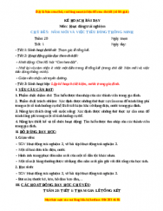 Giáo án HĐTN 3 Tuần 20 Chân trời sáng tạo: Năm mới và việc tiêu dùng thông minh