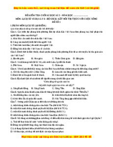 Đề thi cuối kì 2 Lịch sử & Địa lí 6 Kết nối tri thức có đáp án (Đề 1)