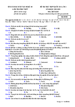 Đề thi thử Hóa học Liên trường Nghệ An lần 2 năm 2023