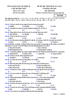 Đề thi thử Hóa học Liên trường Nghệ An lần 2 năm 2023