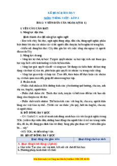 Giáo án Vườn dừa của ngoại Tiếng việt 3 Chân trời sáng tạo