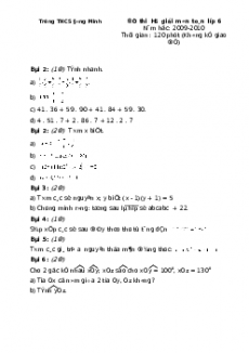 Đề thi chọn HSG cấp Trường môn Toán 6 năm 2022 - 2023 - THCS Đông Minh có đáp án