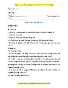 Giáo án Sinh học 7 Cánh diều Bài 21. Hô hấp tế bào