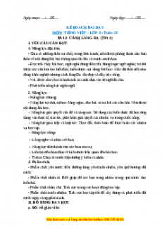 Giáo án Cảnh làng Dạ Tiếng việt 3 Chân trời sáng tạo