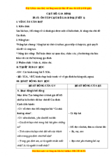 Giáo án Bài 5: Ôn tập chủ đề gia đình Tự nhiên và xã hội lớp 3 Chân trời sáng tạo