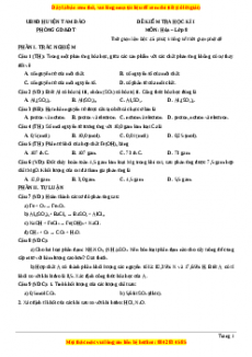 Đề thi học kì 1 Hóa lớp 8 năm 2023 Phòng GD và ĐT Tam Đảo