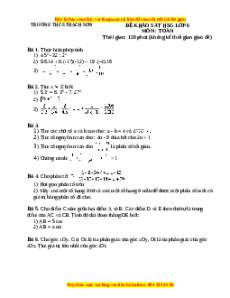 Đề thi chọn HSG cấp Trường môn Toán 6 năm 2022 - 2023 - THCS Thạch Sơn có đáp án