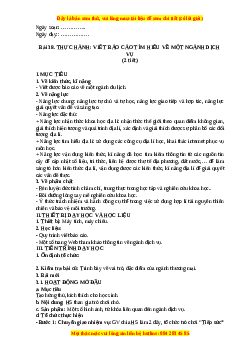Giáo án Bài 38 Địa lí 10 Kết nối tri thức (2024): Thực hành Viết báo cáo tìm hiểu về một ngành dịch vụ