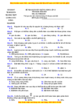 Đề thi thử Sinh học trường Lương Đắc Bằng lần 1 năm 2023