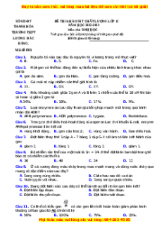 Đề thi thử Sinh học trường Lương Đắc Bằng lần 1 năm 2023