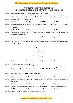 Đề thi thử Toán trường Lương Thế Vinh năm 2023