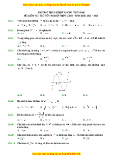 Đề thi thử Toán trường Lương Thế Vinh năm 2023