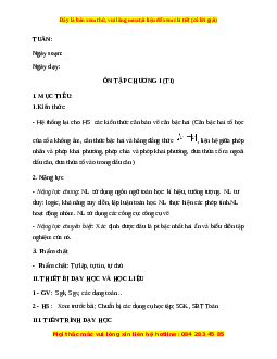 Giáo án Ôn tập chương 1 (Tiết 1) Toán 9 Học kì 1