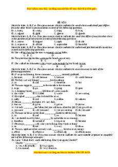Đề thi trắc nghiệm Tiếng anh 10 năm 2022 - 2023 (Đề 3)
