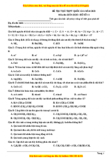Đề thi THPT Quốc Gia Hóa năm 2023 Bookgol - Đề 11