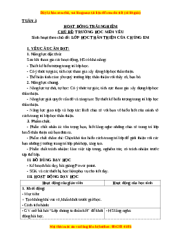 Giáo án HĐTN lớp 3 Tuần 3 Cánh diều: Lớp học thân thiện của chúng em