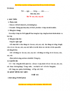Giáo án Tuần 16 Tiếng việt lớp 1 Kết nối tri thức