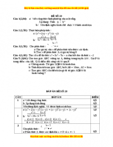 Đề thi cuối học kì 1 Toán 8 năm 2022 - 2023 - Đề 20