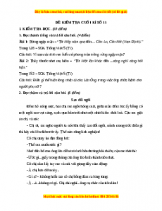 Đề thi cuối kì 1 Tiếng Việt lớp 5 năm 2023 (Đề 11)