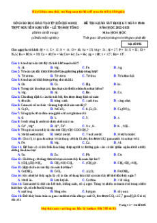 Đề thi thử Hóa Học trường Khối A1 Nguyễn Khuyến năm 2023