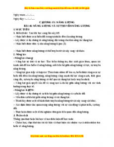 Giáo án Bài 46 KHTN 6 Kết nối tri thức (2024): Năng lượng và truyền năng lượng