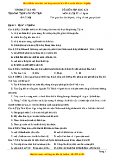 Đề thi cuối kì 1 Lịch sử 11 trường THPT Nguyễn Trãi - Hà Nội (Đề 2)
