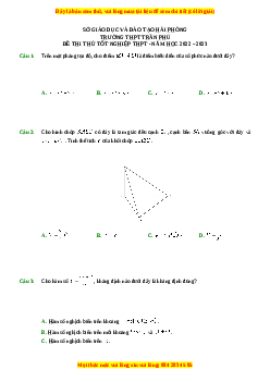 Đề thi thử Toán trường Trần Phú - Hải Phòng năm 2023