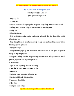 Giáo án Tin học 10 Bài 3 (Cánh diều): Thực hành sử dụng thiết bị số