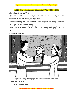 Lý thuyết Lịch sử 7 Cánh diều Bài 16: Công cuộc xây dựng đất nước thời Trần (1226-1400)