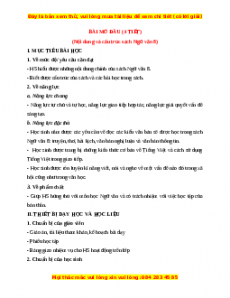 Giáo án Bài mở đầu (2024) Ngữ văn 8 Cánh diều