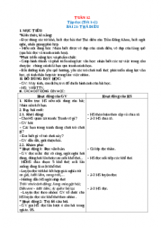 Giáo án Tuần 12 Tiếng việt 2 Kết nối tri thức