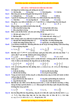 Đề thi thử Vật lí Sở Thái Nguyên năm 2023