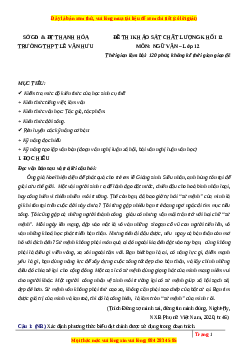 Đề thi thử Ngữ văn trường Lê Văn Hữu - Thanh Hóa lần 1 năm 2023
