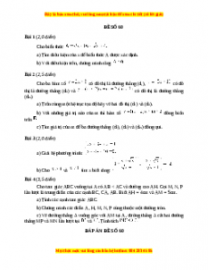 Đề thi Toán 9 học kì 1 năm 2022 - 2023 - Đề 60