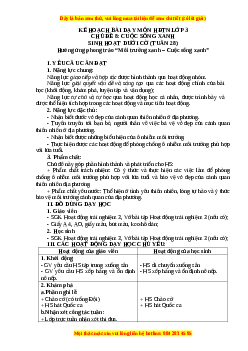 Giáo án HĐTN 3 Tuần 28 Chân trời sáng tạo: Cuộc sống xanh