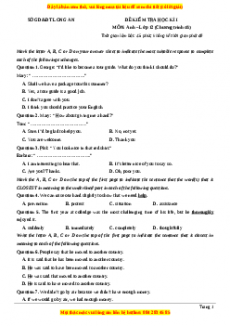 Đề thi học kì 1 Tiếng anh 12 năm 2022 - 2023 (Đề 13)