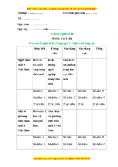 Giáo án Công nghệ 7 Kiểm tra giữa kì 2 (Chân trời sáng tạo)