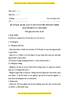 Giáo án Sinh học 10 Bài 18 (Kết nối tri thức): Thực hành làm và quan sát tiêu bản quá trình nguyên phân và giảm phân